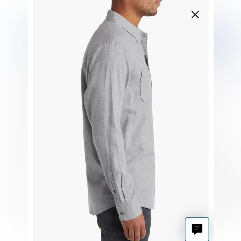 Travis Matthew grey Cloud Flannel Button-Up Shirt Men's Gray Long Sleeve Shirt